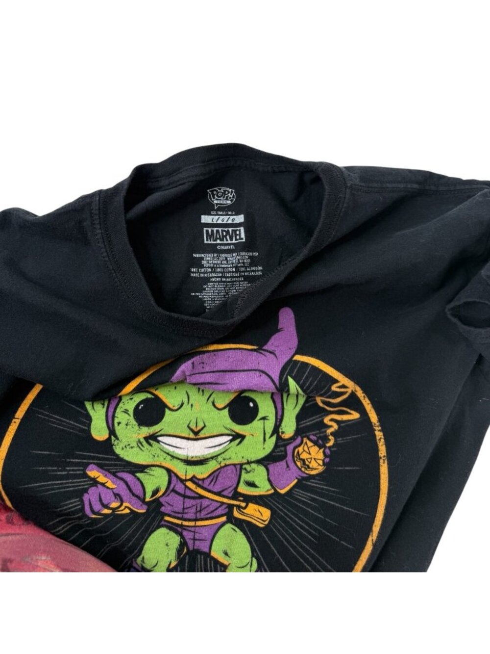 Marvel Green Goblin Funko Pop T-Shirt Size L Black Graphic Tee Cotton Comic - Picture 4 of 4